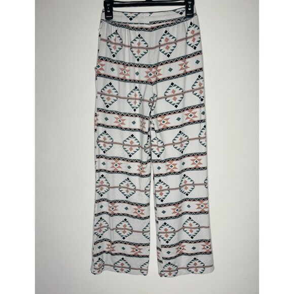 Primark Cares Women’s Wide Leg Pants XS Aztec Geometric Print Boho Lounge - Picture 1 of 4